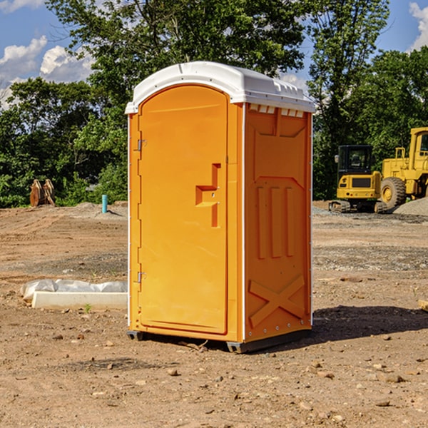 how often are the portable restrooms cleaned and serviced during a rental period in Mounds